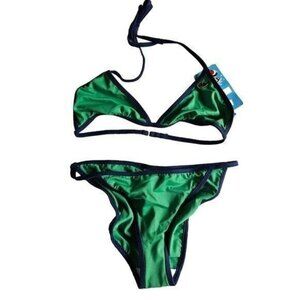 Vintage Paul Frank Womens Bikini, Dic the Whale, Green, Bathing Suit, Large